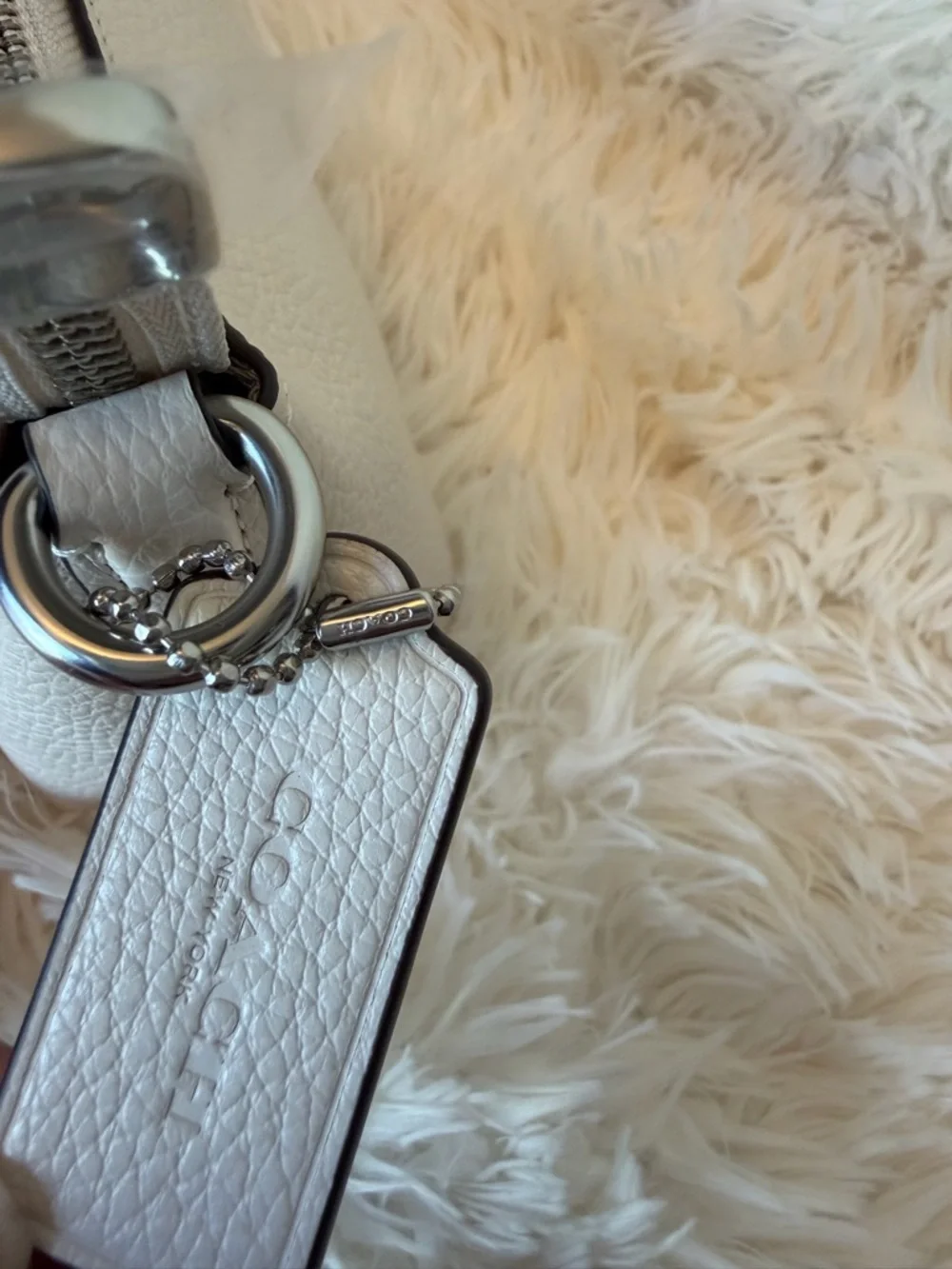 COACH Charlotte CL407 Chalk Pebbled Leather Detachable Strap, NWT, No Chain - Picture 8 of 15